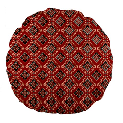 Illustrations Ajrak Abstract Design Pattern Large 18  Premium Round Cushions from ArtsNow.com Back