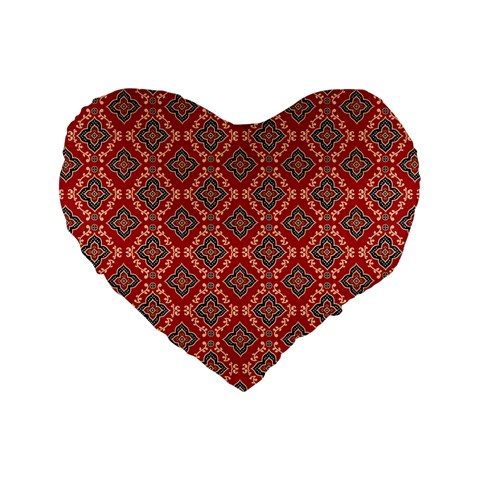 Illustrations Ajrak Abstract Design Pattern Standard 16  Premium Heart Shape Cushions from ArtsNow.com Front