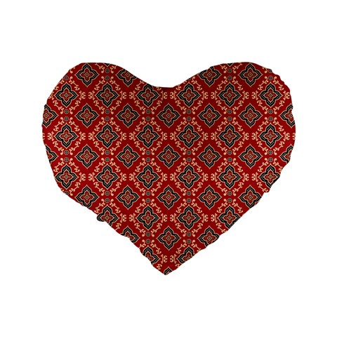 Illustrations Ajrak Abstract Design Pattern Standard 16  Premium Heart Shape Cushions from ArtsNow.com Back