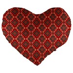 Illustrations Ajrak Abstract Design Pattern Large 19  Premium Heart Shape Cushions