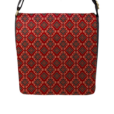 Illustrations Ajrak Abstract Design Pattern Flap Closure Messenger Bag (L) from ArtsNow.com Front