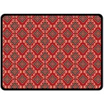 Illustrations Ajrak Abstract Design Pattern Two Sides Fleece Blanket (Large)