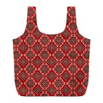 Illustrations Ajrak Abstract Design Pattern Full Print Recycle Bag (L)