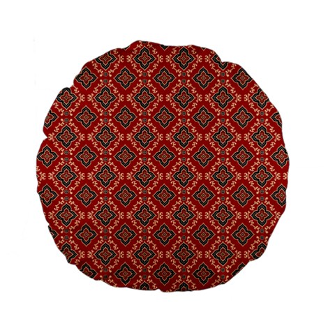 Illustrations Ajrak Abstract Design Pattern Standard 15  Premium Flano Round Cushions from ArtsNow.com Back