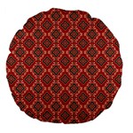 Illustrations Ajrak Abstract Design Pattern Large 18  Premium Flano Round Cushions