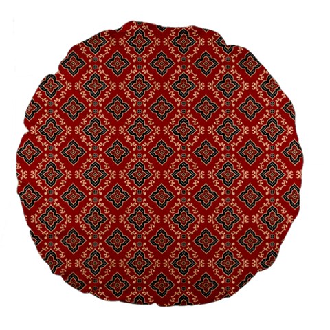 Illustrations Ajrak Abstract Design Pattern Large 18  Premium Flano Round Cushions from ArtsNow.com Back