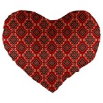 Illustrations Ajrak Abstract Design Pattern Large 19  Premium Flano Heart Shape Cushions