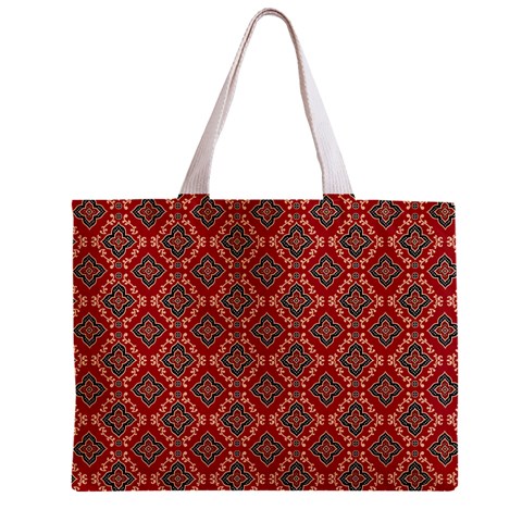 Illustrations Ajrak Abstract Design Pattern Zipper Mini Tote Bag from ArtsNow.com Front