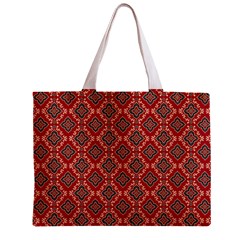 Illustrations Ajrak Abstract Design Pattern Zipper Mini Tote Bag from ArtsNow.com Front