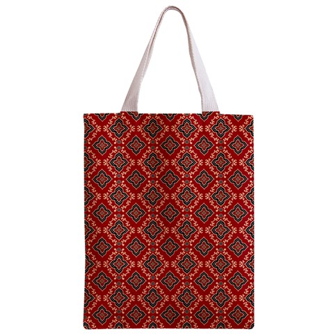 Illustrations Ajrak Abstract Design Pattern Zipper Classic Tote Bag from ArtsNow.com Back