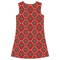 Illustrations Ajrak Abstract Design Pattern Kids  Short Sleeve Velvet Dress from ArtsNow.com Back