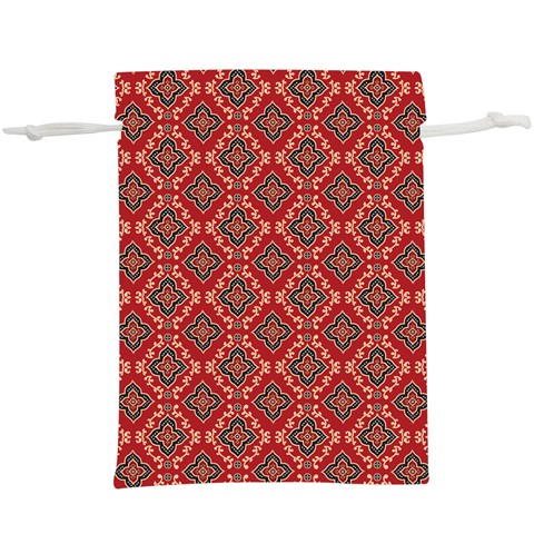 Illustrations Ajrak Abstract Design Pattern Lightweight Drawstring Pouch (XL) from ArtsNow.com Back