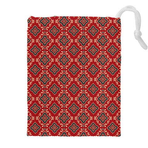 Illustrations Ajrak Abstract Design Pattern Drawstring Pouch (4XL) from ArtsNow.com Front