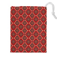 Illustrations Ajrak Abstract Design Pattern Drawstring Pouch (4XL) from ArtsNow.com Front