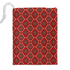 Illustrations Ajrak Abstract Design Pattern Drawstring Pouch (4XL) from ArtsNow.com Back