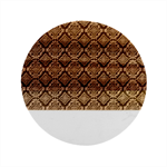 Illustrations Ajrak Abstract Design Pattern Marble Wood Coaster (Round)