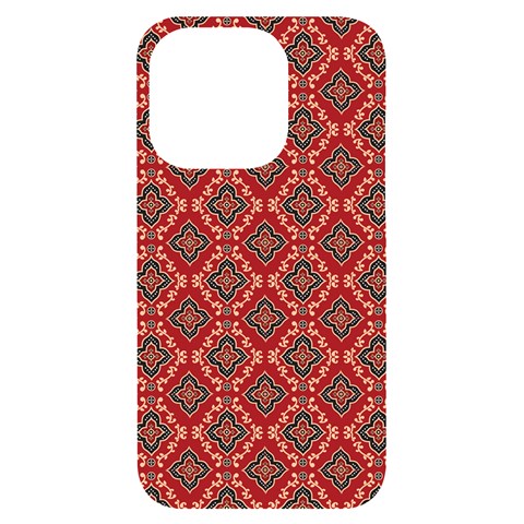 Illustrations Ajrak Abstract Design Pattern iPhone 14 Pro Black UV Print Case from ArtsNow.com Front