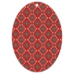 Illustrations Ajrak Abstract Design Pattern UV Print Acrylic Ornament Oval