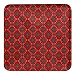 Illustrations Ajrak Abstract Design Pattern Square Glass Fridge Magnet (4 pack)