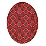 Illustrations Ajrak Abstract Design Pattern Oval Glass Fridge Magnet (4 pack)