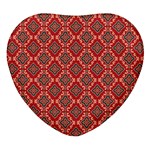 Illustrations Ajrak Abstract Design Pattern Heart Glass Fridge Magnet (4 pack)