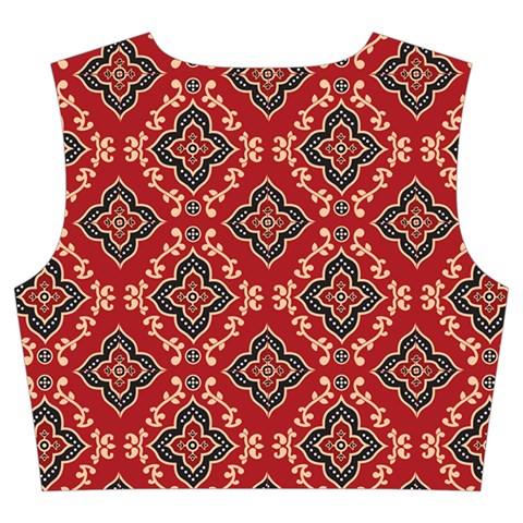 Illustrations Ajrak Abstract Design Pattern Trumpet Sleeve Cropped Top from ArtsNow.com Back