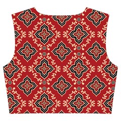 Illustrations Ajrak Abstract Design Pattern Trumpet Sleeve Cropped Top from ArtsNow.com Back