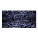 Aliens Entrails – Dark Blue Print Pattern Design Satin Shawl 45  x 80 