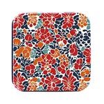 Colorfuleclecticfloralpattern Square Metal Box (Black)