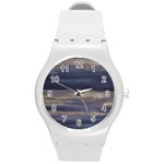 Twilight Serenade Print Round Plastic Sport Watch (M)