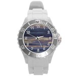 Twilight Serenade Print Round Plastic Sport Watch (L)