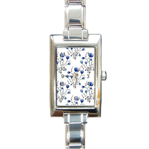 Flowers Seamless Pattern Victorian Rectangle Italian Charm Watch from ArtsNow.com Front