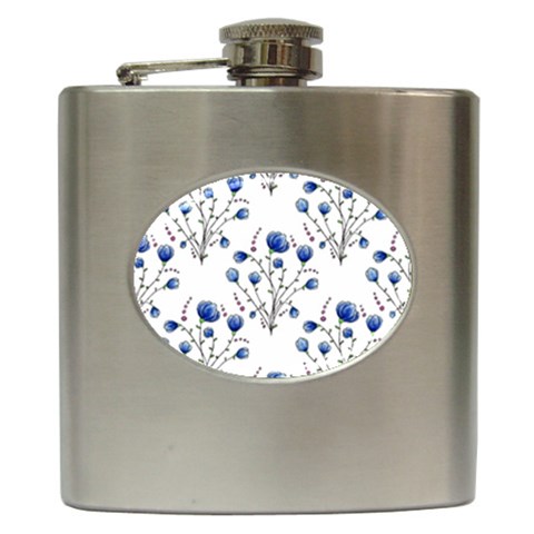 Flowers Seamless Pattern Victorian Hip Flask (6 oz) from ArtsNow.com Front