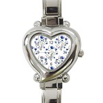 Flowers Seamless Pattern Victorian Heart Italian Charm Watch