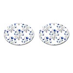 Flowers Seamless Pattern Victorian Cufflinks (Oval)