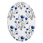 Flowers Seamless Pattern Victorian Oval Ornament (Two Sides)