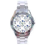 Flowers Seamless Pattern Victorian Stainless Steel Analogue Watch