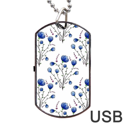 Flowers Seamless Pattern Victorian Dog Tag USB Flash (One Side) from ArtsNow.com Front