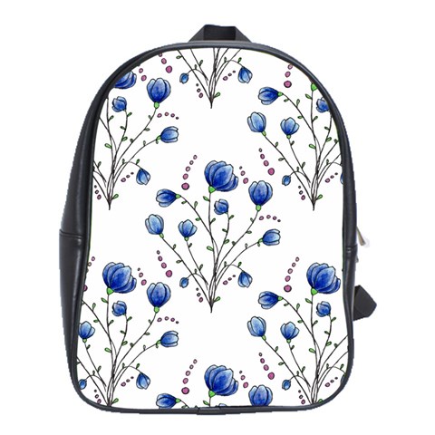 Flowers Seamless Pattern Victorian School Bag (XL) from ArtsNow.com Front