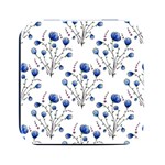 Flowers Seamless Pattern Victorian Square Metal Box (Black)