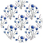 Flowers Seamless Pattern Victorian Wooden Bottle Opener (Round)