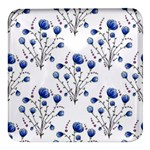 Flowers Seamless Pattern Victorian Square Glass Fridge Magnet (4 pack)