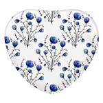 Flowers Seamless Pattern Victorian Heart Glass Fridge Magnet (4 pack)