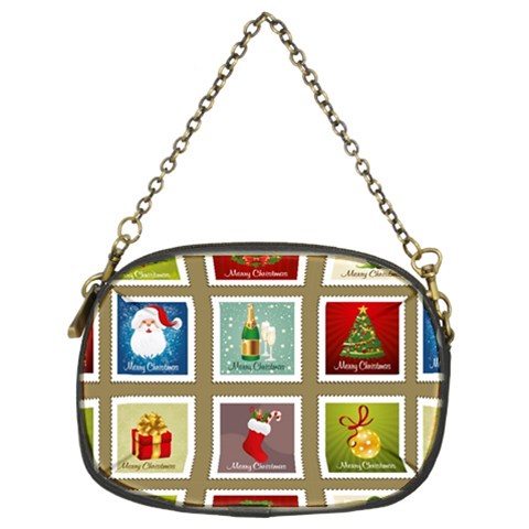 Christmas Stamp Pattern Chain Purse (Two Sides) from ArtsNow.com Front