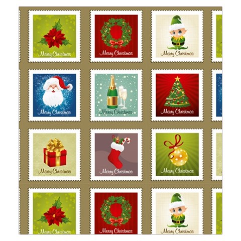 Christmas Stamp Pattern Drawstring Pouch (Medium) from ArtsNow.com Back