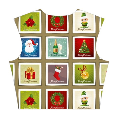 Christmas Stamp Pattern Cotton Crop Top from ArtsNow.com Back