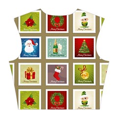 Christmas Stamp Pattern Cotton Crop Top from ArtsNow.com Back