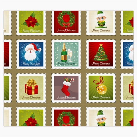 Christmas Stamp Pattern Roll Up Canvas Pencil Holder (S) from ArtsNow.com Front