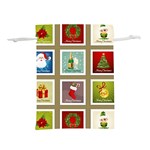 Christmas Stamp Pattern Lightweight Drawstring Pouch (L)