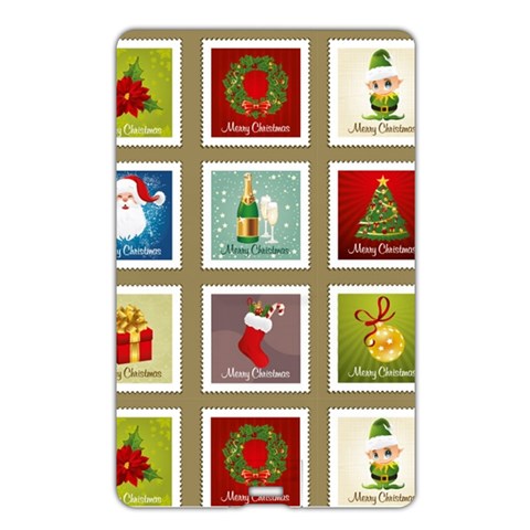 Christmas Stamp Pattern Name Card Style USB Flash Drive from ArtsNow.com Back